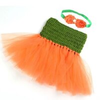 Haha Bé Đạo Cụ Chụp Ảnh Tutu Đầm Co Giãn Hoa Băng Đô Quấn Tóc Chụp Ảnh Đạo Cụ Sơ Sinh Phụ Kiện Chụp Ảnh 2 Chiếc