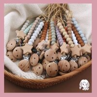 Haha star núm vú kẹp hạt silicone núm vú giả kẹp anti-lost soother chain baby teether toy treo dây đeo cho con bú accs