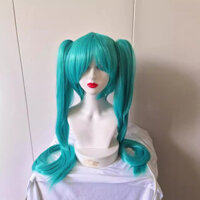 Hai chiều MIKU Hatsune MIKU cos Tóc Giả Hồ Xanh Hồng Đôi Đuôi Ngựa Hai Màu Có Sẵn