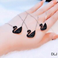 HAI- DÂY CHUYỀN THIÊN NGA ĐEN BẠC Ý CAO CẤP