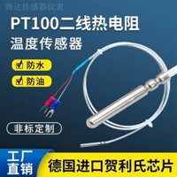 Hai dây PT100 Chịu nhiệt Hai lõi Sản xuất PT1000 Platinum Cảm biến nhiệt độ chịu nhiệt Teflon Đầu dò chống nước