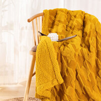 Hai Lớp Dày Cotton Len Cừu Chăn Mềm Mại Quý Ông Cảm Ứng Sợi Polyester Bốn Mùa Ấm Áp Đa Năng