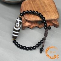 Hai Mắt Dzi Mặt Dây Chuyền Tự Nhiên Tây Tạng Mã Não Vòng Tay Chính Hãng Dây Buộc Tự Nhiên Đeo Ngang Nam Nữ Cặp Đôi Vòng Tay20250114