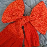[Hai mẫu] Trang phục truyền thống nhật Bản - Dây thắt Obiage màu đỏ hoa văn Asanoha
