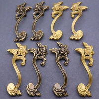 Hai Miếng Tủ Hoa Tay Nắm Cửa Đồng Chắc Chắn Tay Cầm Cho Đồ Nội Thất Vintage Bếp Ngăn Kéo Tay Cầm Núm Trang Trí