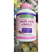 hair skin nails Viên Uống Đẹp Da, Tóc, Móng Hair Skin Nail Nature's Bounty 250 Viên