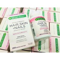 Hair, Skin & Nails Viên Uống Đẹp Da, Tóc, Móng Hair Skin Nail Nature's Bounty 250 Viên