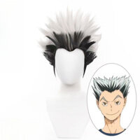 Haiyuu Kotaro bokuto Tóc giả hóa trang tóc ngắn màu đen xen kẽ Tóc tổng hợp chịu nhiệt da đầu cho bữa tiệc Halloween