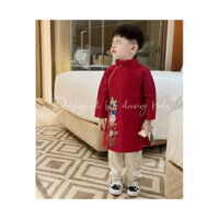 HaKids_ 9-27kg Set áo dài cách tân vải tacta xịn xò cho bé trai diện Tết 2025