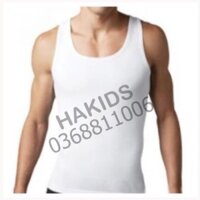 HAKIDS  [] Áo ba lỗ nam màu trắng - combo 2 chiếc