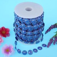 Half Round Artificial Pearls String Beads Chain Garland Flowers Wedding Party Decoration, Party Supplies 49ft - Royalblue