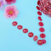 Half Round Artificial Pearls String Beads Chain Garland Flowers Wedding Party Decoration, Party Supplies 49ft - Red