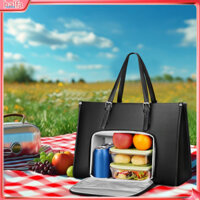 {Halfa} Túi đựng Laptop đi lại 15,6 Inch Túi đựng Laptop 2 trong 1 và Túi đựng đồ ăn trưa Túi Tote Laptop sành điệu có ngăn cơm trưa cách nhiệt Hoàn hảo cho công việc kinh doanh và dã ngoại cho văn phòng