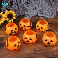 Halloween Candy Buckets Pumpkin Bucket Candy Holder Pot Halloween Kids Trick or Treat Props Halloween Party Cauldron YIDA