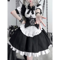 Halloween Cô Gái Tối Phong Cách Gothic Gothic Gothic Gothic Người Giúp Việc Trang Phục Anime Cosplay Trang Phục Nun Cosplay Nữ Mặc