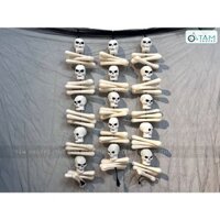 [HALLOWEEN-CÓ HỎA TỐC] Dây treo Halloween đầu lâu nhựa xương chéo dài 110cm DTR-HLW-03