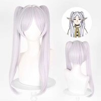 Halloween Frieren Tại Đám Tang Dài Sier Trắng Đôi Đuôi Ngựa Tóc Giả Tổng Hợp Aokg-011