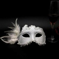 Halloween Hóa Trang Nửa Mặt nạ Nữ Lông Vũ Trắng Thời Trang Người Lớn Đảng Công Chúa cos Hóa Trang Nữ