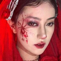 Halloween Mặt Dán Nhiều Màu Sắc Bướm Hình Xăm Miếng Dán Mô Phỏng Đẫm Máu Ngộ nghĩnh Chống Thấm Nước Dán Đạo Cụ Trang Điểm 2 Miếng