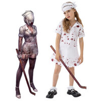 Halloween Máu Im Lặng Ridge Y Tá Tam Giác Đầu Zombie cos Hóa Trang Trang Trang Phục Trẻ Em