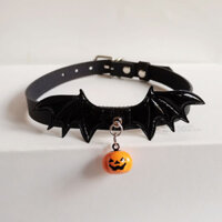 Halloween Nhỏ Quỷ Cánh choker Vòng Cổ Quả Bí Ngô Đầu Chuông Nhỏ Vòng Cổ Hot Girl y2k Dây Đeo Cổ Vòng Xương Đòn