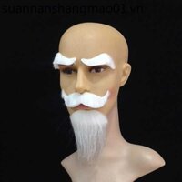 Halloween Trắng Dê Hình Ba Mảnh Bộ Ông Nội Râu Ngộ nghĩnh Thể Hiện Nam Giả Râu Treo Tai Đạo Cụ
