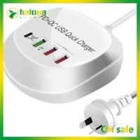 Halo 4 cổng usb charger hub adapter pd20w qc3.0 quick charge multi-port usb power adapter cho máy tính bảng điện thoại di động