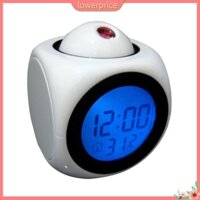 [Haloppe] Đa Năng Giọng Nói Nói LED Hiển Thị Thời Gian Chiếu Nhiệt Kế Đồng Hồ Báo Thức