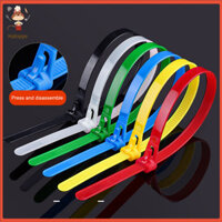 [Haloppe] Dây buộc cáp hạng nặng Dây buộc cáp có thể tái sử dụng 100 chiếc Dây buộc cáp Nylon có thể tái sử dụng có khóa Dây buộc khóa kéo hạng nặng để sử dụng ngoài trời trong nhà Dây tự khóa cho gia đình