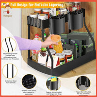 [Haloppe] Dễ dàng truy cập Chậu rửa Ngăn kéo lưu trữ trượt Dung tích ngăn kéo dưới tủ hình chữ L cho nhà bếp Phòng tắm Lắp đặt dễ dàng Giá lưu trữ Dụng cụ sắp xếp kéo ra 1 / 2 chiếc