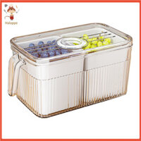 [Haloppe] Freshness Bảo quản Giỏ lưu trữ Giỏ lưu trữ Hộp sắp xếp tủ lạnh hai lớp để lưu trữ thực phẩm tươi sống Hộp đựng miễn phí Bpa cho trái cây Trứng và hơn thế nữa Người bán hàng đầu