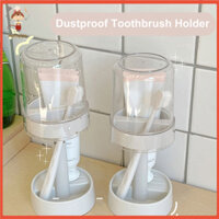 [Haloppe] Giá đỡ kem đánh răng Giá đỡ bàn chải đánh răng bằng kính thiên văn có cốc Dụng cụ sắp xếp phòng tắm cho bàn chải đánh răng điện và nước súc miệng Giá đỡ bảo quản chống bụi cho đồ dùng phòng tắm