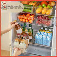 [Haloppe] Hộp đựng đồ Hộp đựng tủ lạnh dung tích lớn Thùng đựng thức ăn có bánh xe Hộp đựng thức ăn di chuyển dễ dàng cho tủ lạnh Hộp sắp xếp trong suốt cho người mua Đông Nam Á