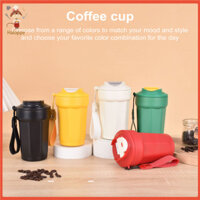 [Haloppe] Hộp đựng nước nóng và đồ uống Cốc cà phê du lịch 450ml Cốc cà phê cách nhiệt bằng thép không gỉ có dây đeo cổ tay Cốc du lịch chống rò rỉ cho nước nóng và đồ uống Chai cốc cà phê chân không