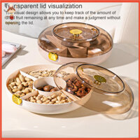 [Haloppe] Hộp đựng trái cây sấy khô Khay phục vụ cỡ gia đình Khay đựng đồ ăn nhẹ bằng nhựa tròn có nắp 5 ngăn cho trái cây sấy khô Khay phục vụ khai vị kẹo cho các bữa tiệc