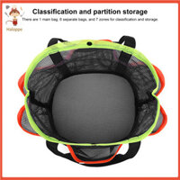 [Haloppe] Túi du lịch nhẹ Túi vệ sinh lưới di động Túi lưới sức chứa lớn Túi đi biển cho phòng tập thể dục du lịch Túi Tote tổ chức cắm trại cho đồ vệ sinh Khăn tắm người mua Đông Nam Á'