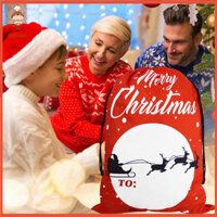 [Haloppe] Túi quà Giáng sinh Túi ông già Noel có thể tái sử dụng Dung tích Túi quà tặng dây rút Giáng sinh Santa Nai sừng tấm Thiết kế xe trượt tuyết Có thể tái sử dụng Túi ủng hộ dự tiệc cho quà tặng ngày lễ và hàng tạp hóa