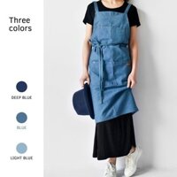 Halter Apron Kitchen Nordic Style Denim Không thấm nước Hàn Quốc tay áo Văn học nhỏ tươi Cửa hàng hoa Nhà Chống bụi