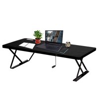 Halter Manual Tabletop Standing Desk Riser, Stand up Desk Converter for Laptop and Monitor, Sit to Stand Desk, Black