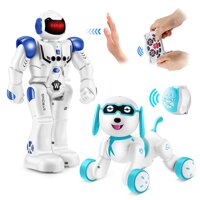Hamdol RC Remote Control Robot & Dog, RC Robot Gesture Sensing Robot Programmable Smart Robot & RC Robotic Stunt Puppy, Singing Dancing Walking Kid...