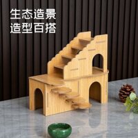 Hamster Gấu Vàng Nền Tảng Cảnh Quan Hai Tầng Làm Mát Mùa Hè Thoáng Mát Ẩn Nhà Bằng Gỗ Chống Cắn Biệt Thự Nhà Nhỏ 6.14