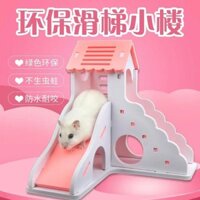 Hamster Nhỏ Thú Cưng Đồ Chơi Nhà Biệt Thự Gỗ Ngủ Tổ Phòng Ngủ Thang Leo Cưa Xích Xoay Hut Cảnh Quan Cung Cấp C240912