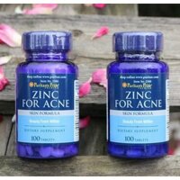 (Hạn 2026) Bill Mỹ - Viên uống Puritan's Pride Zinc for Acne 100 viên