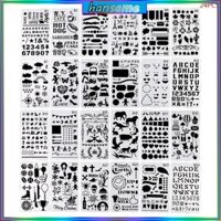Han 24 Bộ Tạp Chí Viền Vẽ Bản Mẫu Thước Stencil Tranh Ban DIY Album