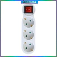 Han 250V 16A Tiêu Chuẩn EU 3 Jack Outlet 2 Pin Lỗ Tròn Trắng Ổ Cắm Chuyển Đổi Ổ Cắm Điện Có Công Tắc Bền Đẹp