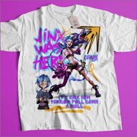 Han Arcane Liên Minh Huyền Thoại JINX Cosplay vải mùa hè Áo thun ngắn tay Anime