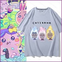 Han Chiikawa Usagi mùa hè Cosplay vải Áo thun Anime tay ngắn