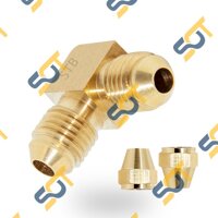 [HÀN ỐNG ĐỒNG 6-8-10] Co 90 độ hai đầu nối côn lồi cho điện lạnh & khí nén (Brass Flare Male Elbow)- Cong rắc co ren NPT