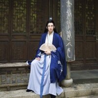 Hán phục cổ trang nam - Bộ công tử nam màu xanh