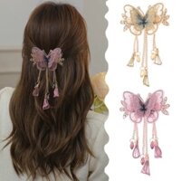 Hàn Quốc Bướm Hoa Kim Cương Giả Tua Rua Tóc Kẹp Hợp Kim Retro Pha Lê Kẹp Tóc Phụ Kiện
